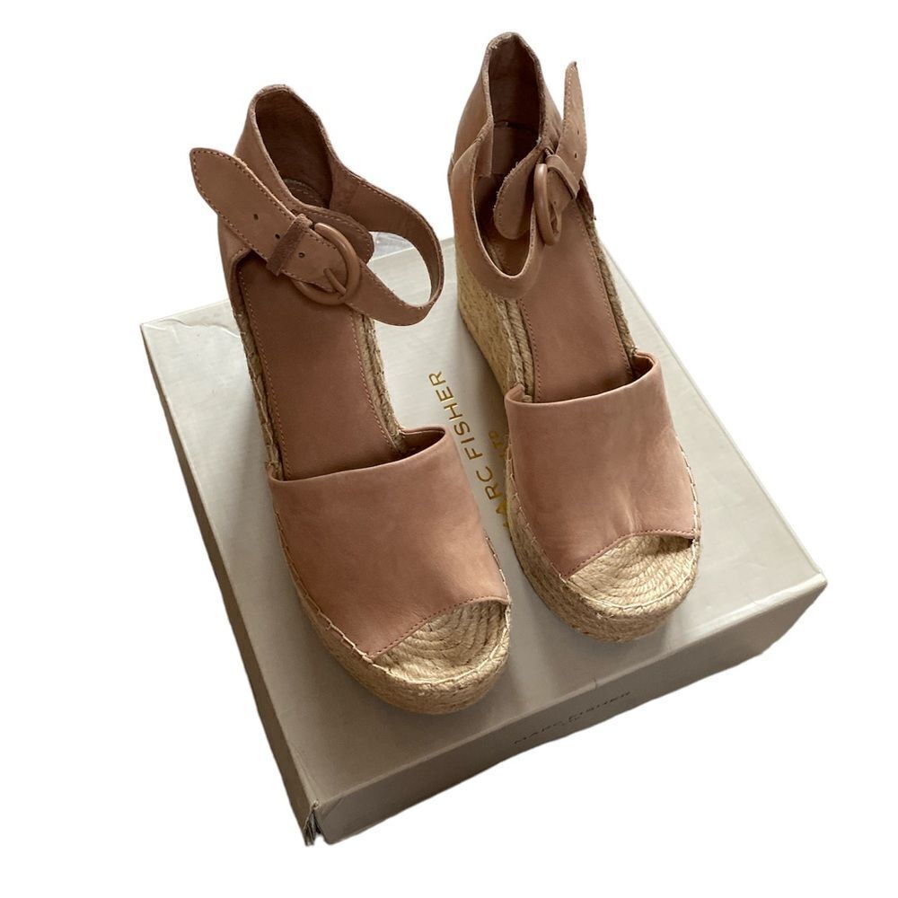 Marc Fisher LTD Alida Espadrille Platform Wedge | Blush Suede | Women’s 11M